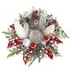 preview thumbnail 1 of 1, 15" Holiday Lighted Forest Candle Holder Table Christmas Arrangement - 9.5
