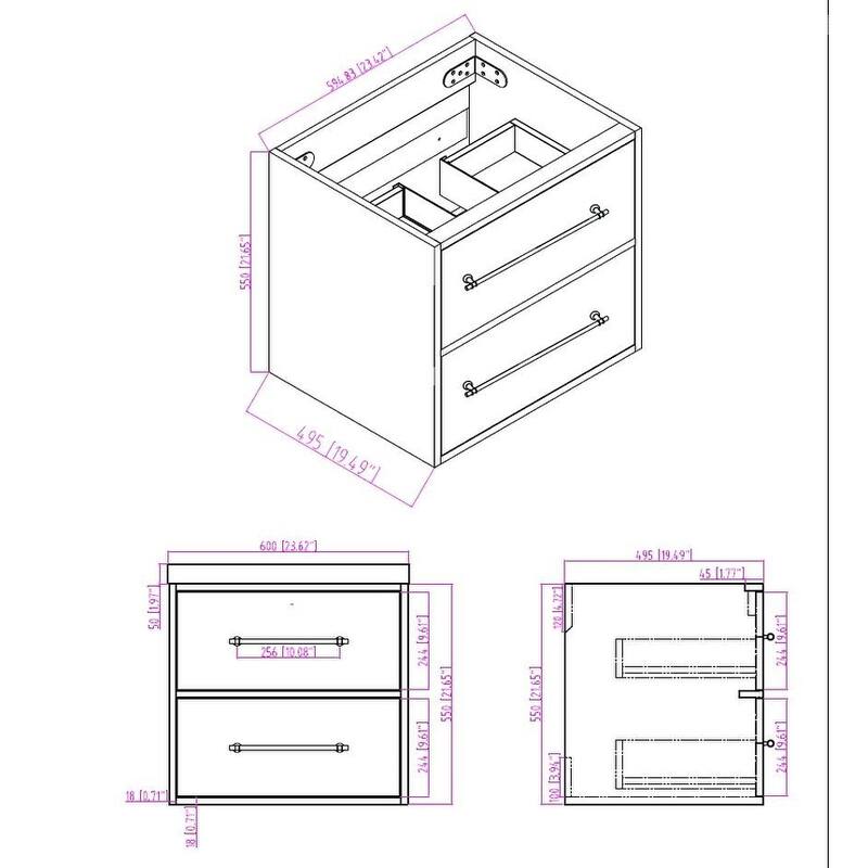 Victoria 48'' Floating Vanity with Double Reinforced Acrylic Sink - 47.5