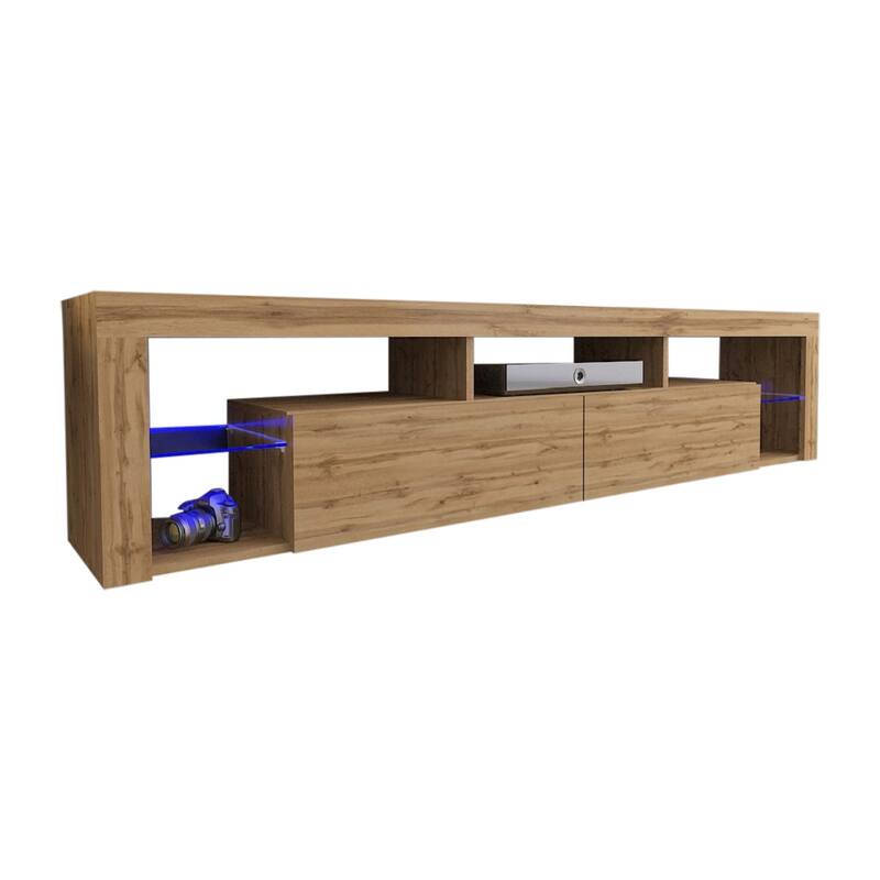 Milano 200 Wall Mounted Floating 79-inch TV Stand - Oak