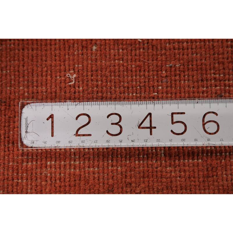 Orange Solid Gabbeh Modern Area Rug Handmade Wool Carpet - 5'7" x 7'7"