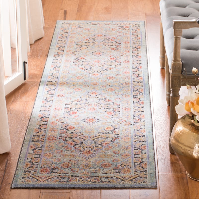 SAFAVIEH Provance Arabella Vintage Boho Oriental Rug - 2'2" x 8' Runner - Blue/Yellow