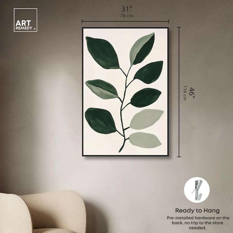 Green and Grey Branch I Canvas by Art Remedy