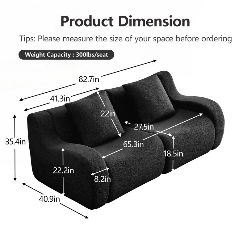 Boneless Sofa,No Assembly Required Streamlined Design