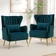 preview thumbnail 6 of 65, HOMYKA Modern Wingback Arm Chair Upholstered Accent Chair Set of 2 Light Blue