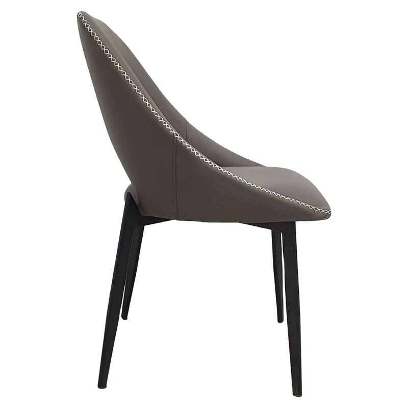Amalfi Mid-Century Modern Upholstered Dining Chair - Open Back Side Chair with Metal Legs for Kitchen, Dining Room & Living Room