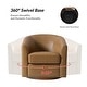 preview thumbnail 32 of 49, HULALA HOME Althea Modern Genuine Leather Swivel Barrel Chair with Solid Wood Base