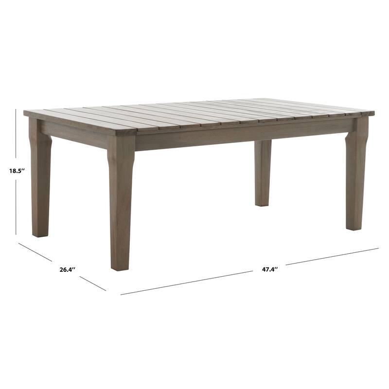 SAFAVIEH Couture Kathern Wood Patio Coffee Table. - 47.4" x 26.4" x 18.5" - 47"W x 26"D x 19"H
