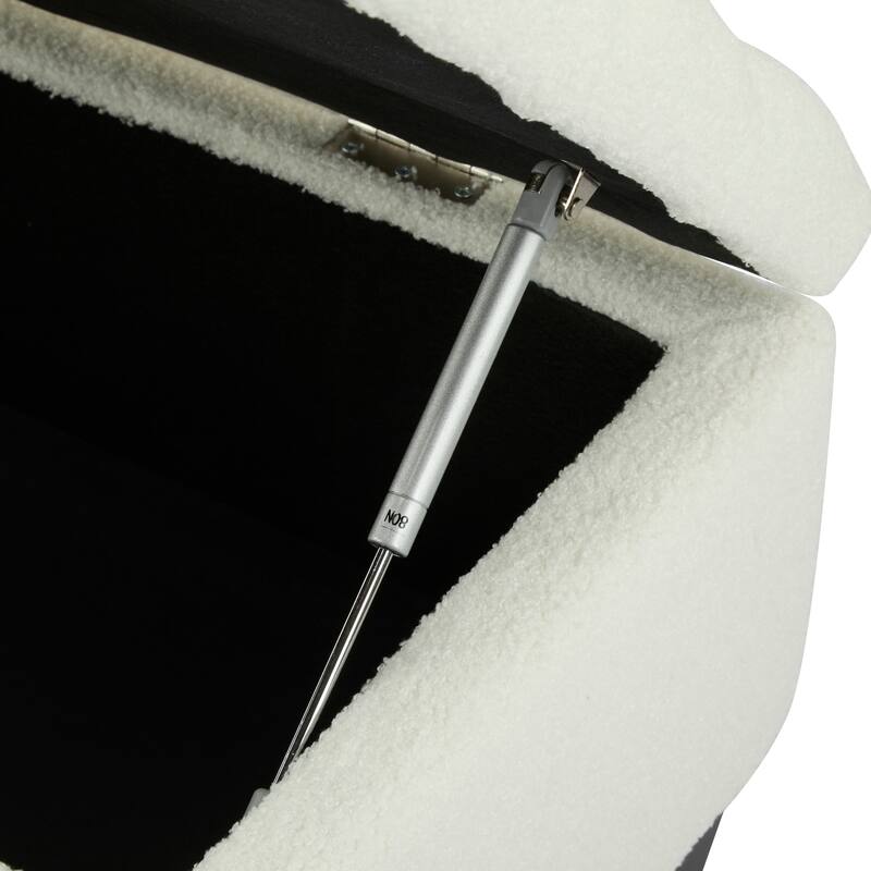 Roomfitters Tufted Storage Ottoman Bench, Faux Leather Upholstered Seat with Wood Legs, Entryway or Bedroom Use