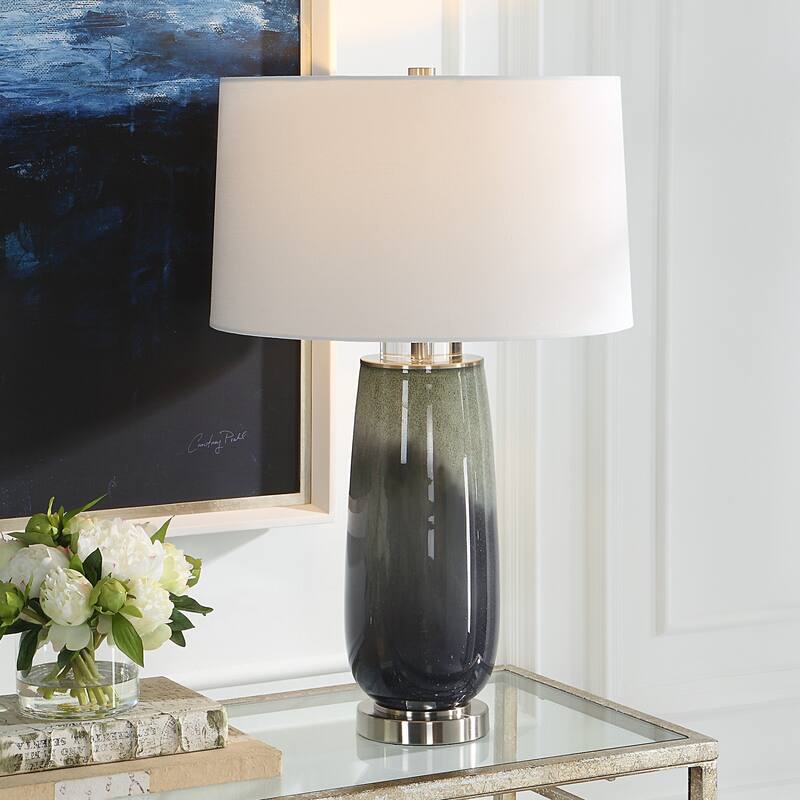 Speckled Ombre Glass Base Table Lamp - 28"