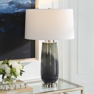 Speckled Ombre Glass Base Table Lamp - 28"