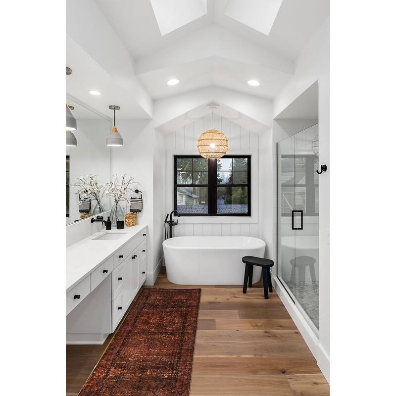 ECARPETGALLERY Hand-knotted Color Transition Burnt Orange Wool Rug - 4'6 x 9'10