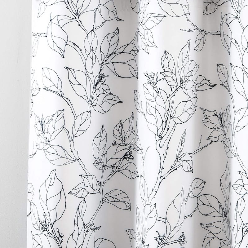 DriftAway Ryan Sketch Flower Floral Branch Leaves Lined Window Curtain Valance - 52'' width x 14'' length