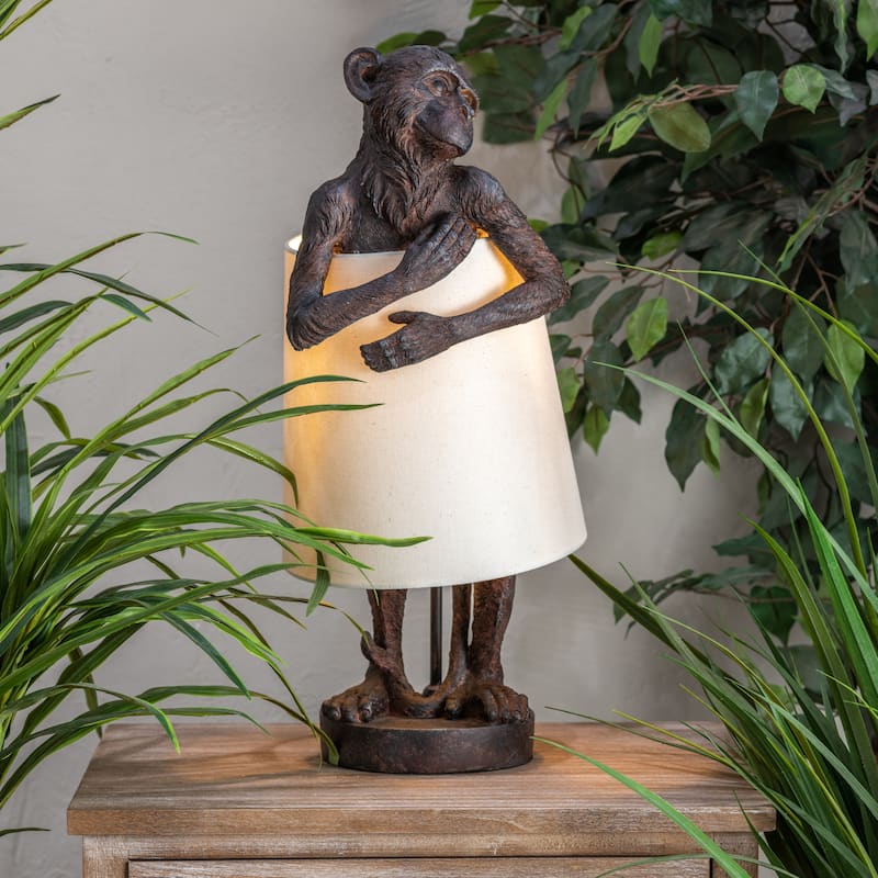 Trento 22" Oil Rubbed Bronze Monkey Table Lamp - 21.5"H x 9"Rnd
