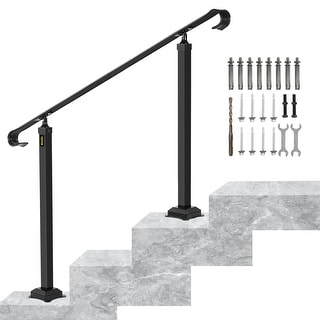 VEVOR Adjustable Handrails for Outdoor Steps Fit 1-5 Steps Outdoor ...