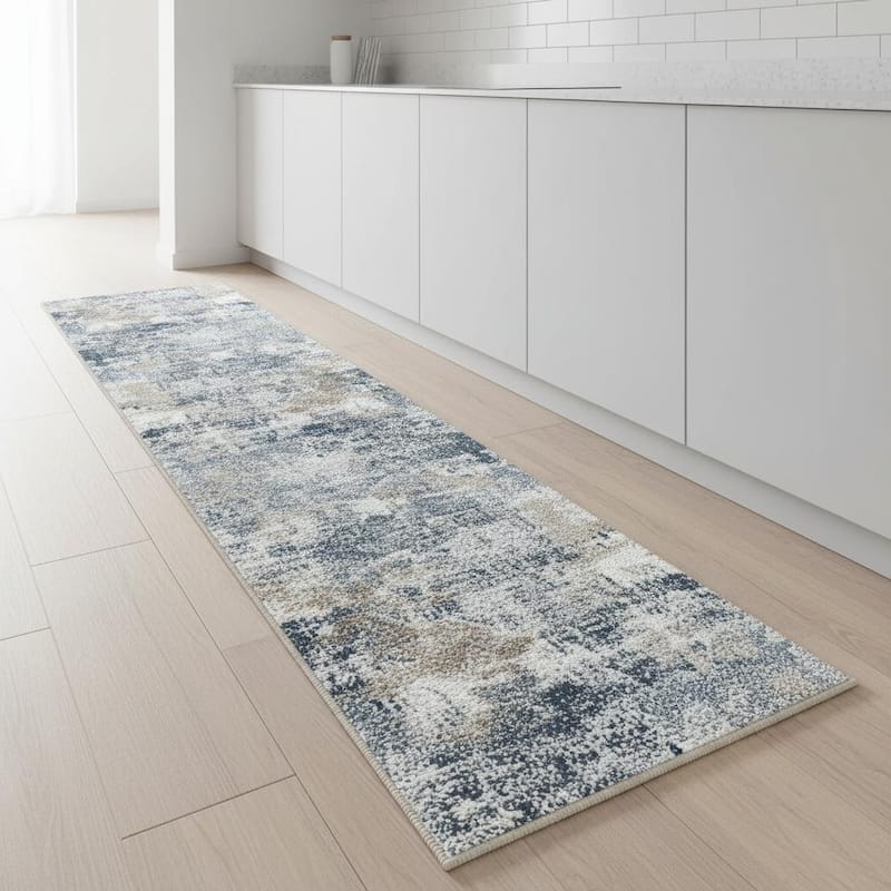 HomeRoots Abstract Modern Rectangle Area Rug - 2' X 8'
