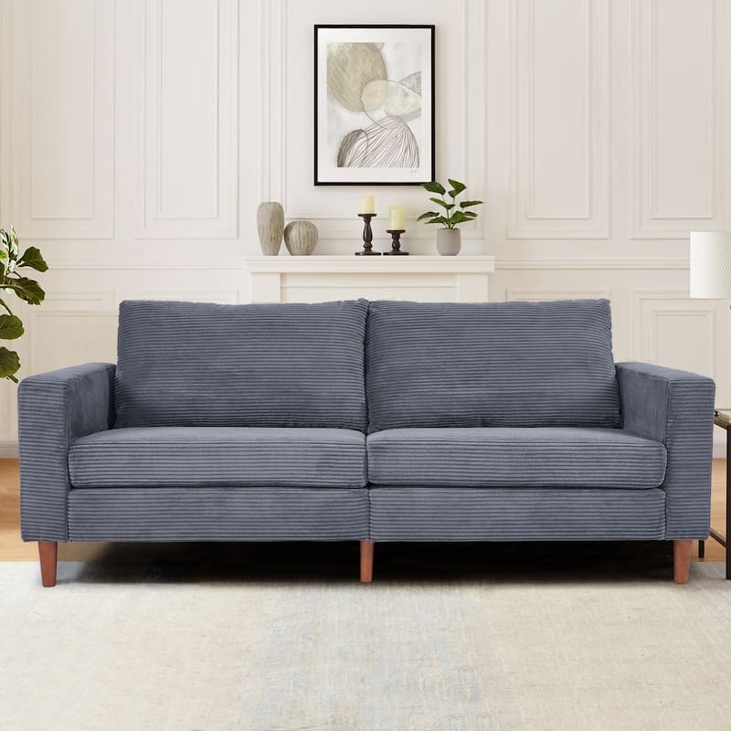 82.7" Sofas for Living Room, Comfy Love Seat Couches, Corduroy Loveseat Sofa,, Easy Assembly for Small Spaces