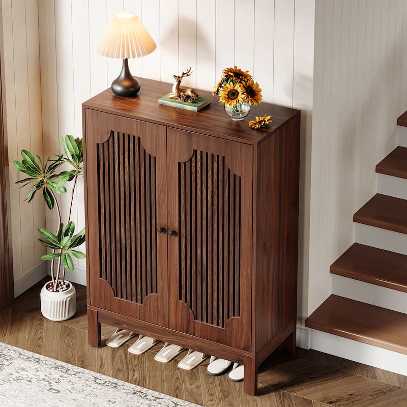 6-Tier Shoe Cabinet with Doors and Adjustable Shelves for Entryway