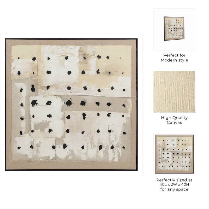 Canvas Wall Art Wood Frame Textured Design for Home Office - 40" Multi