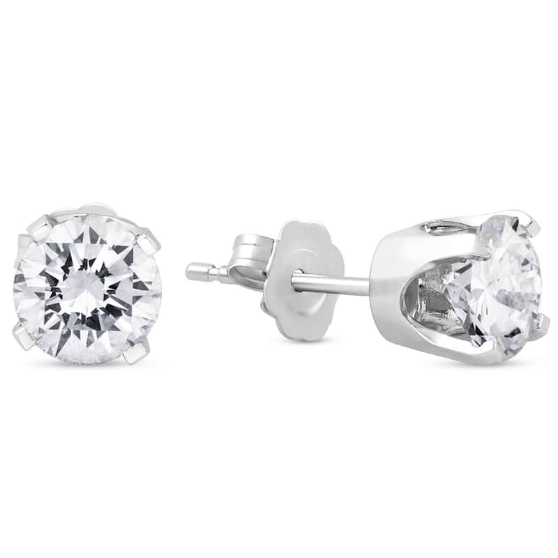 1 1/2CT Diamond Push Push Studs Enhanced White Gold