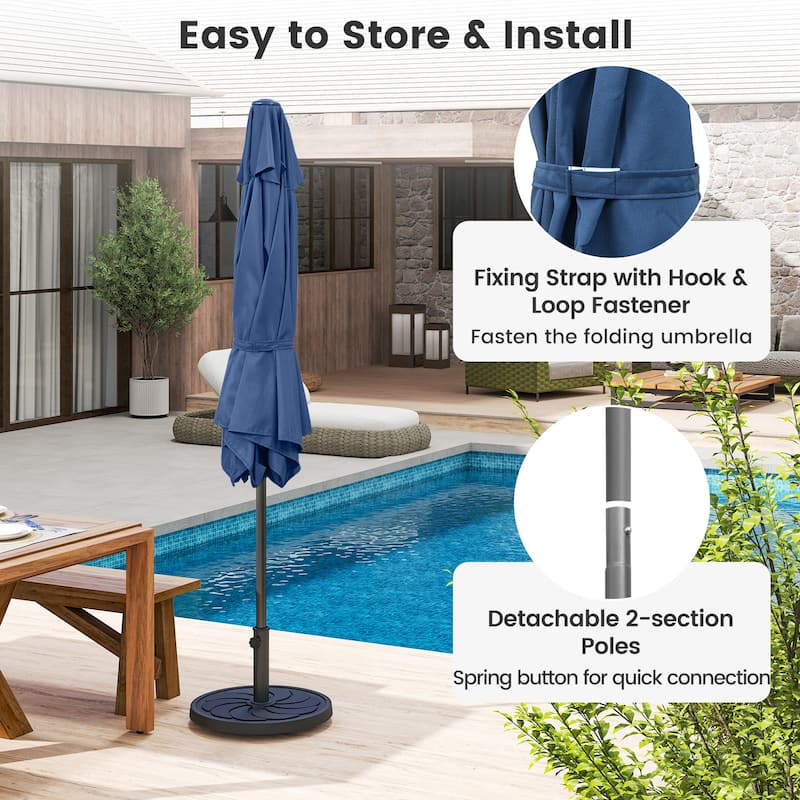 Gymax 7.5 ft Patio Umbrella Outdoor Heavy Duty Market Umbrella w/ Push