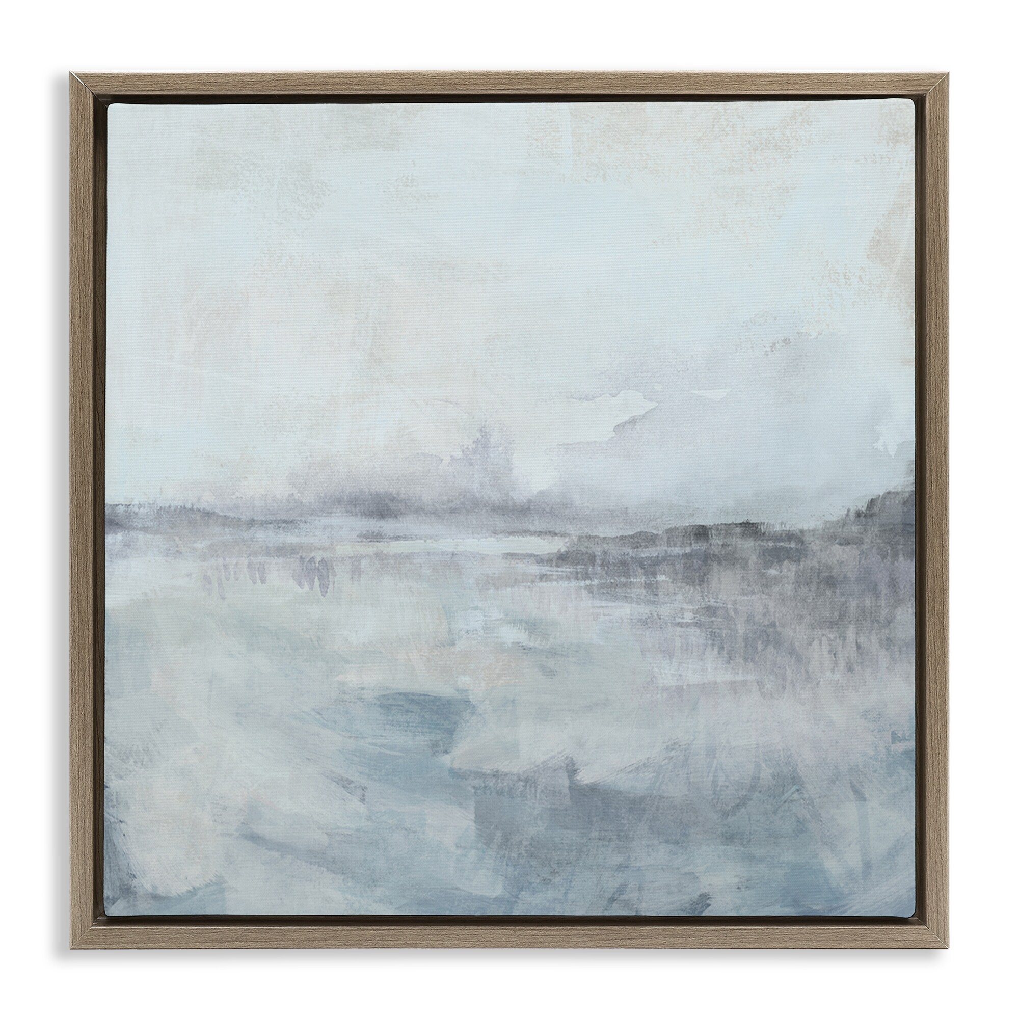 Stupell Mist Horizon Abstract Framed Floater Canvas Wall Art Design By June Erica Vess