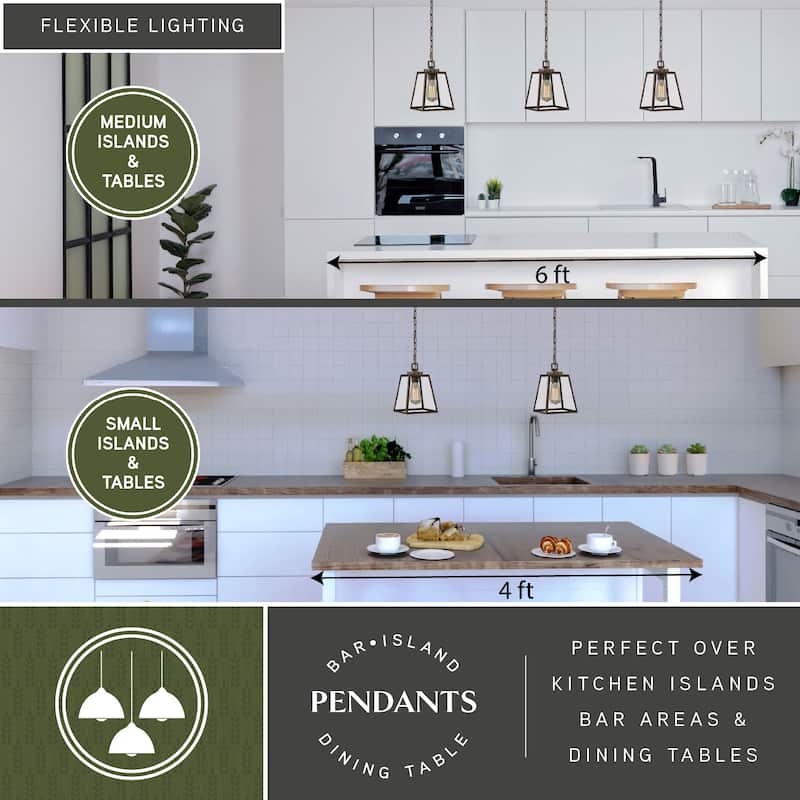 Grant Farmhouse Mini Pendant Ceiling Light Clear Glass