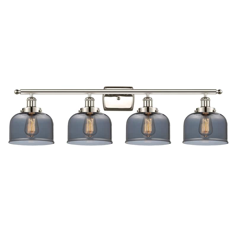 Innovations Lighting 916-4W-11-38 Bell Vanity Bell 4 Light 38" Wide - Polished Nickel / Plated Smoke