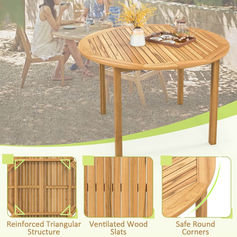 Coatway 5 Pieces Outdoor Acacia Wood Dining Set with Cushions for - See Details
