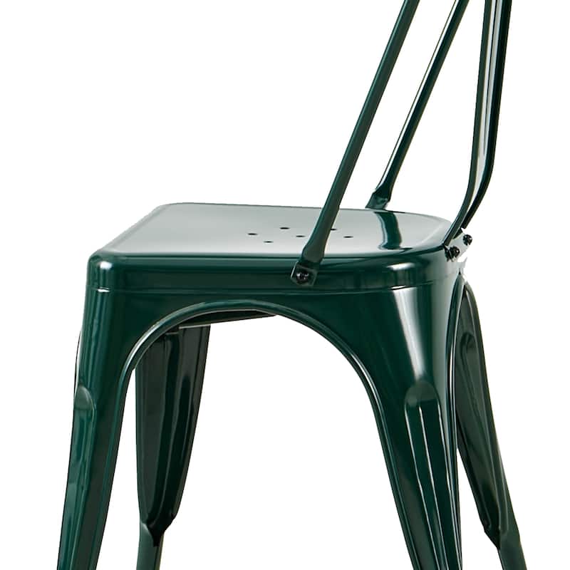 Industrial Metal 18 Inch Stackable Dining Chair Set