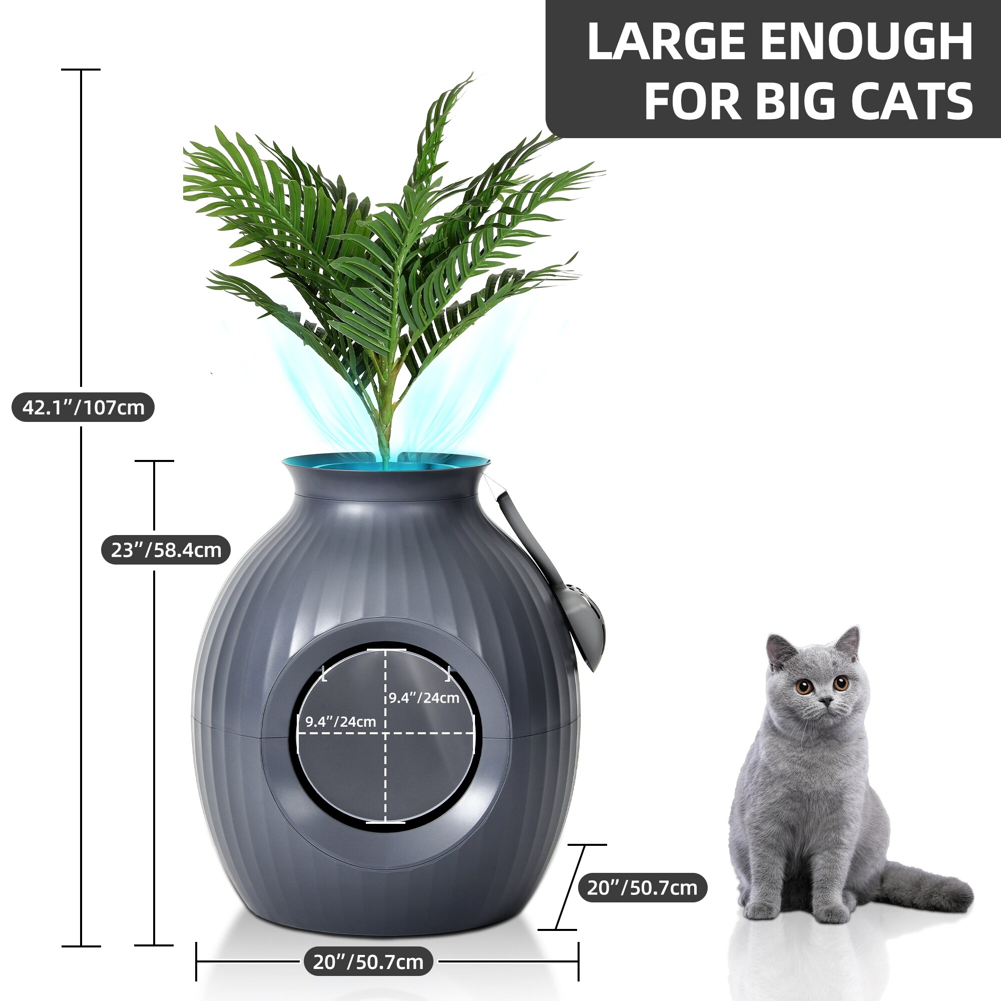 Moasis Upgraded Plant Litter Boxes for Large Cats w/Odor Control &  Sterilization System - Overstock - 40136747