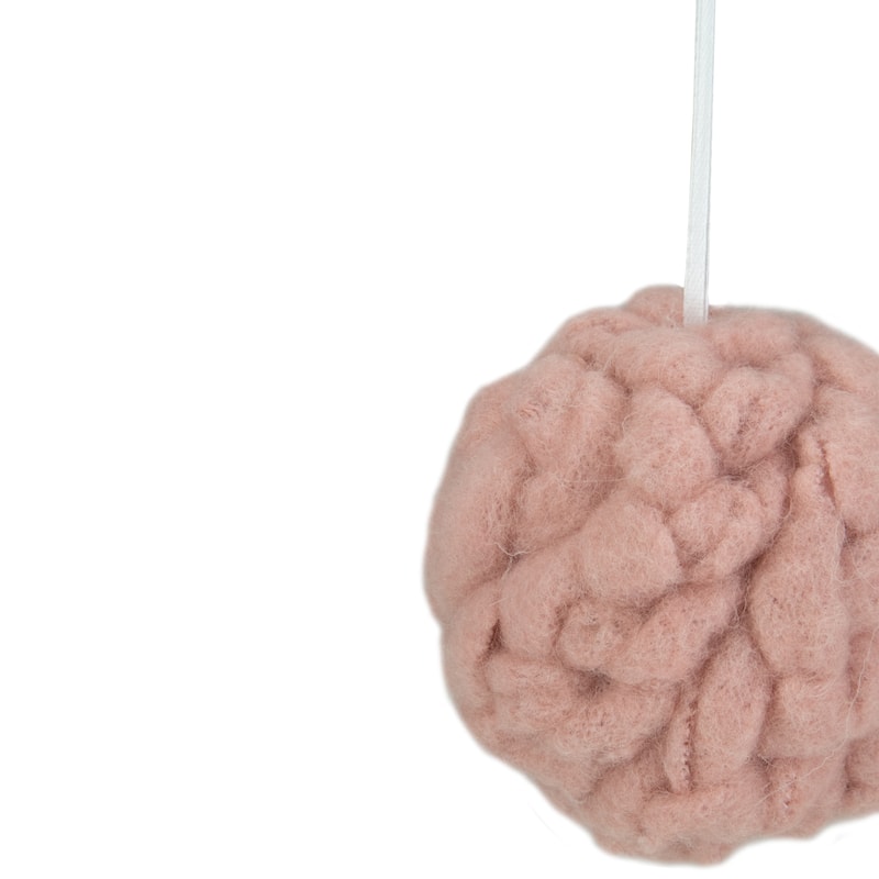 3.75" Woven Yarn Ball Hanging Christmas Ornament