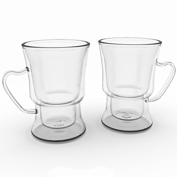 JoyJolt Declan Irish Double Wall Insulated Glasses, 10 oz Set of Two Coffee  Mugs 