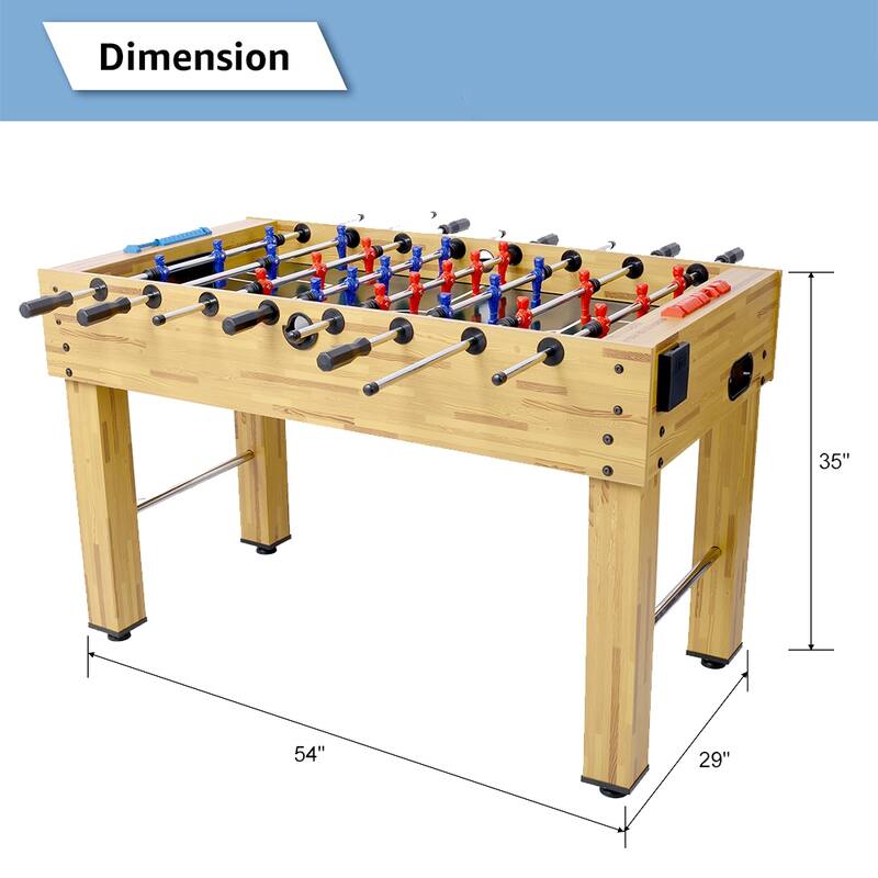 54"W Hurricane Foosball Table, Analog Scoring & Accessories