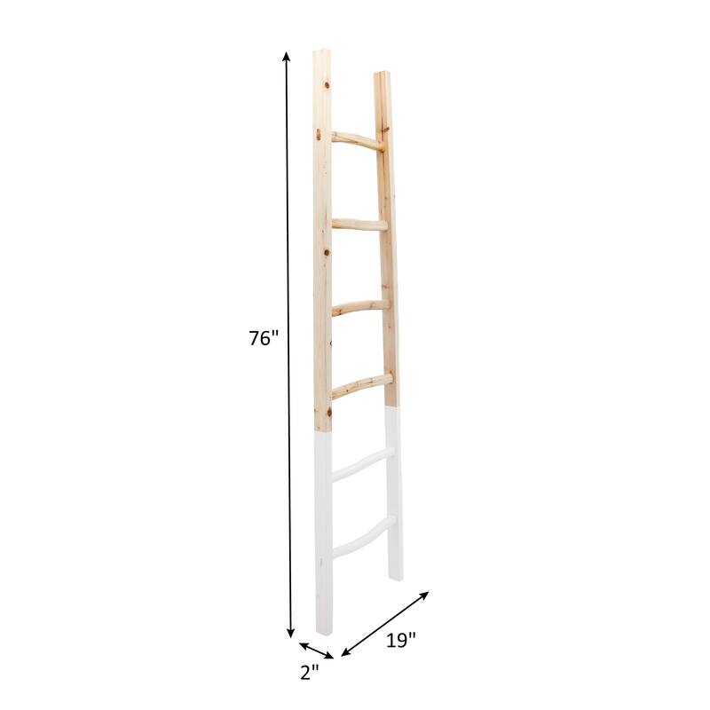 Sagebrook Home Rustic 6ft Tall Blanket Ladder, Decorative Freestanding Ladder For Storage - 19" x 2" x 76"