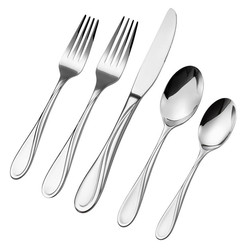 Stainless Steel Dishwasher Safe Silverware Flatware Utensil Set for Home Kitchen and Events