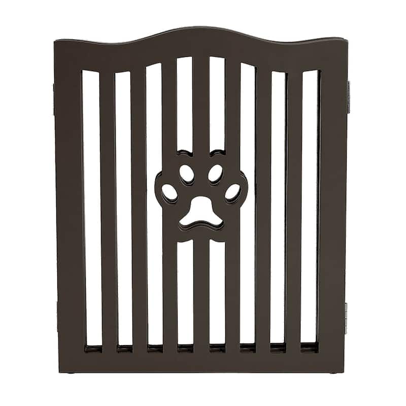 Trimate, Pet Gate, Wooden Free Standing Dog Gate for Small Dogs and Cats, Espresso