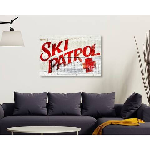 Oliver Gal 'Ski Patrol Vintage' Advertising Wall Art Canvas Print - Red, White