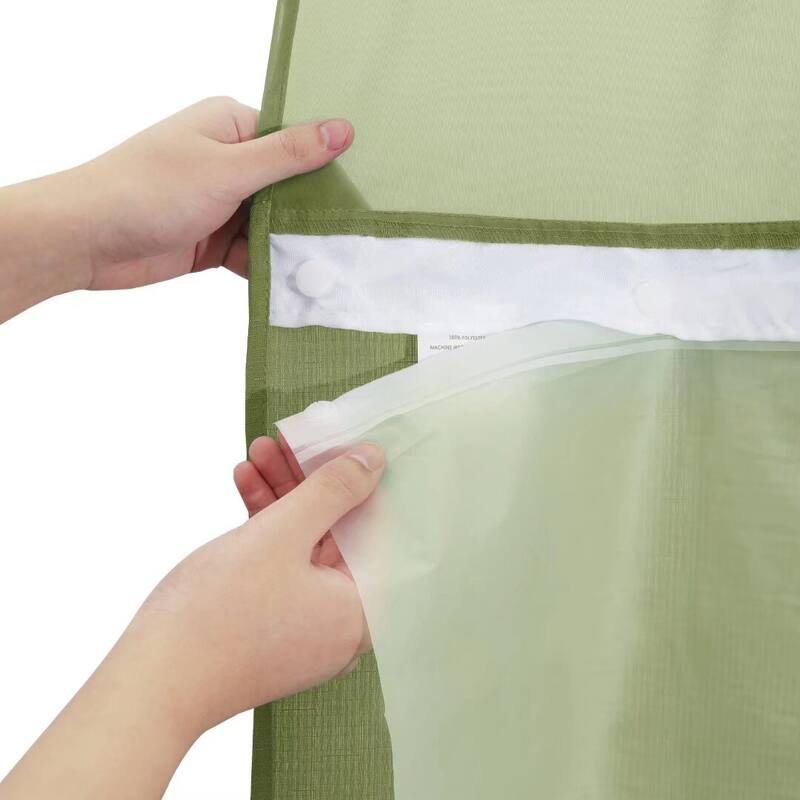 No Hook Slub Linen Texture Shower Curtain with PEVA Snap-in Liner