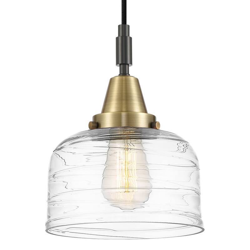 Innovations Lighting 447-1P-G713 Bell 8" Wide Mini Pendant with Clear - Black Antique Brass