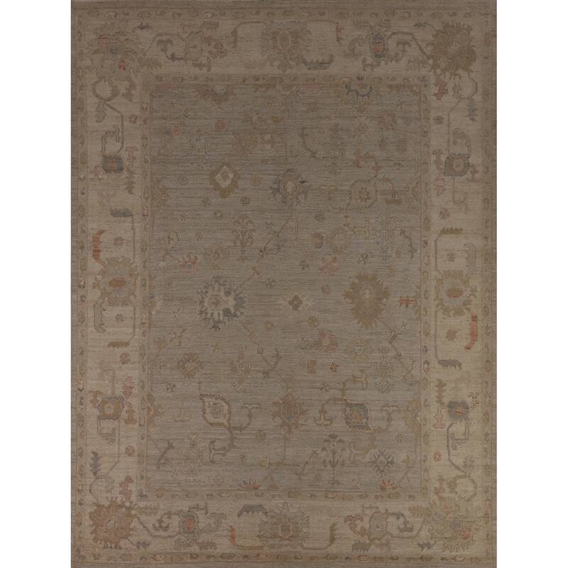 Vegetable Dye Oushak Turkish Area Rug Handmade Bedroom Wool Carpet - 8'0"x 9'10"