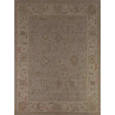 Vegetable Dye Oushak Turkish Area Rug Handmade Bedroom Wool Carpet - 8'0"x 9'10"