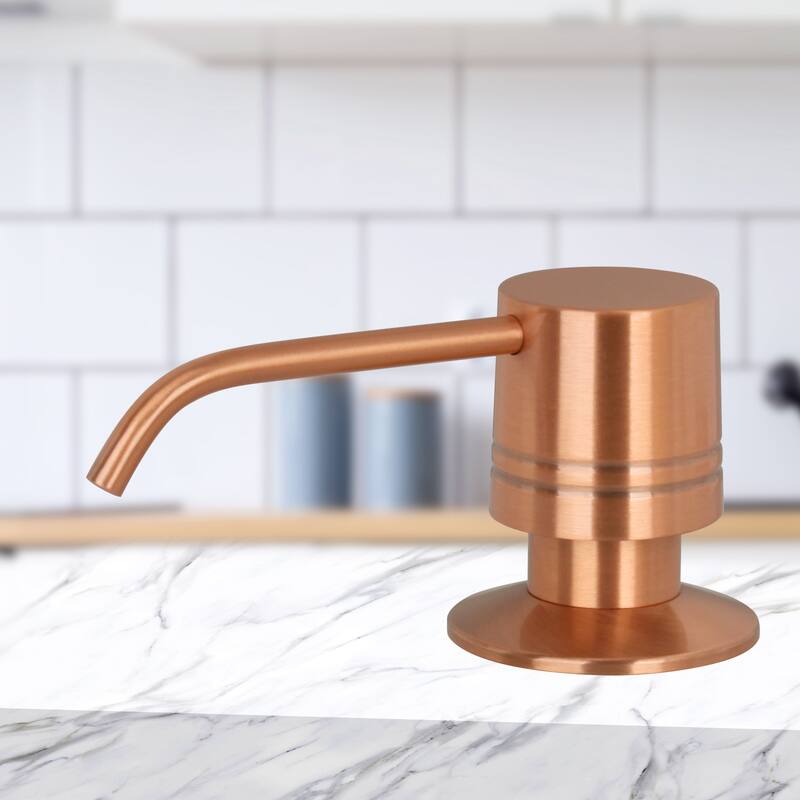 Built in Copper Soap Dispenser Refill from Top with 17 OZ Bottle - 3 Years Warranty - Copper