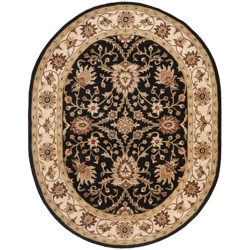 SAFAVIEH Handmade Antiquity Edie Traditional Oriental Wool Rug - 7'6" x 9'6" Oval - Black