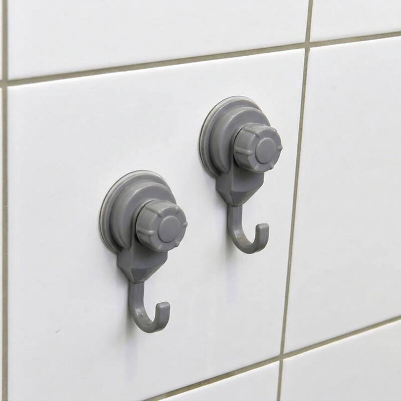Set of 2 Strong Hold Vacuum Suction Cup Hooks for Shower