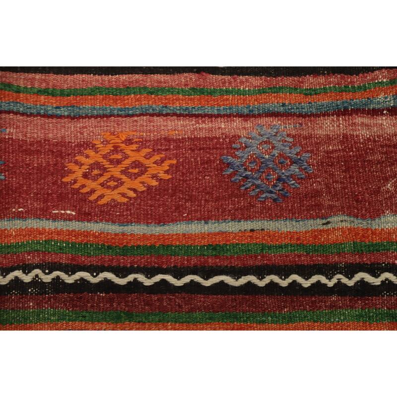 Hand Woven Oriental 100% Wool Carpet Southwestern Tribal Multi-Colored Kilim Area Rug - 8' 4'' X 5' 4''