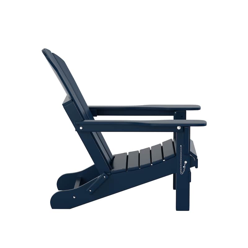 Polytrends Laguna Hdpe All Weather Outdoor Patio Foldable Adirondack Chairs (Set Of 8)