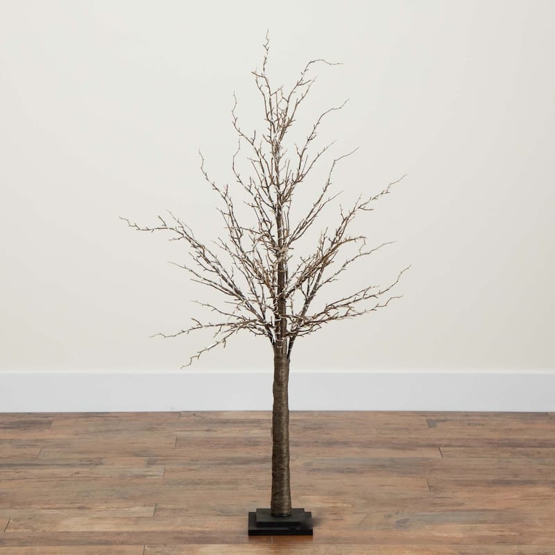 Pre-Lit Brown Twig Artificial Christmas Tree - 4' - Warm White LED Lights