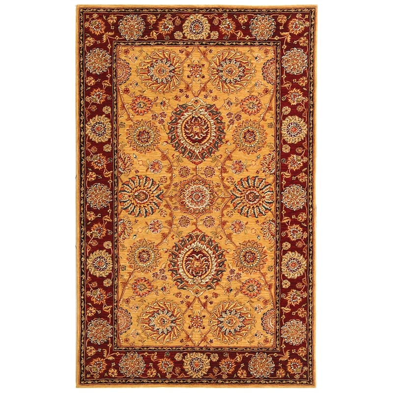 SAFAVIEH Handmade Persian Court Vessela Traditional Oriental Wool Rug - 5' x 8' - Gold/Burgundy