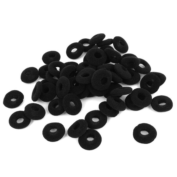 Unique Bargains Soft Sponge Headphone Cover Earphone Cushion Replacement Black 100 Pcs