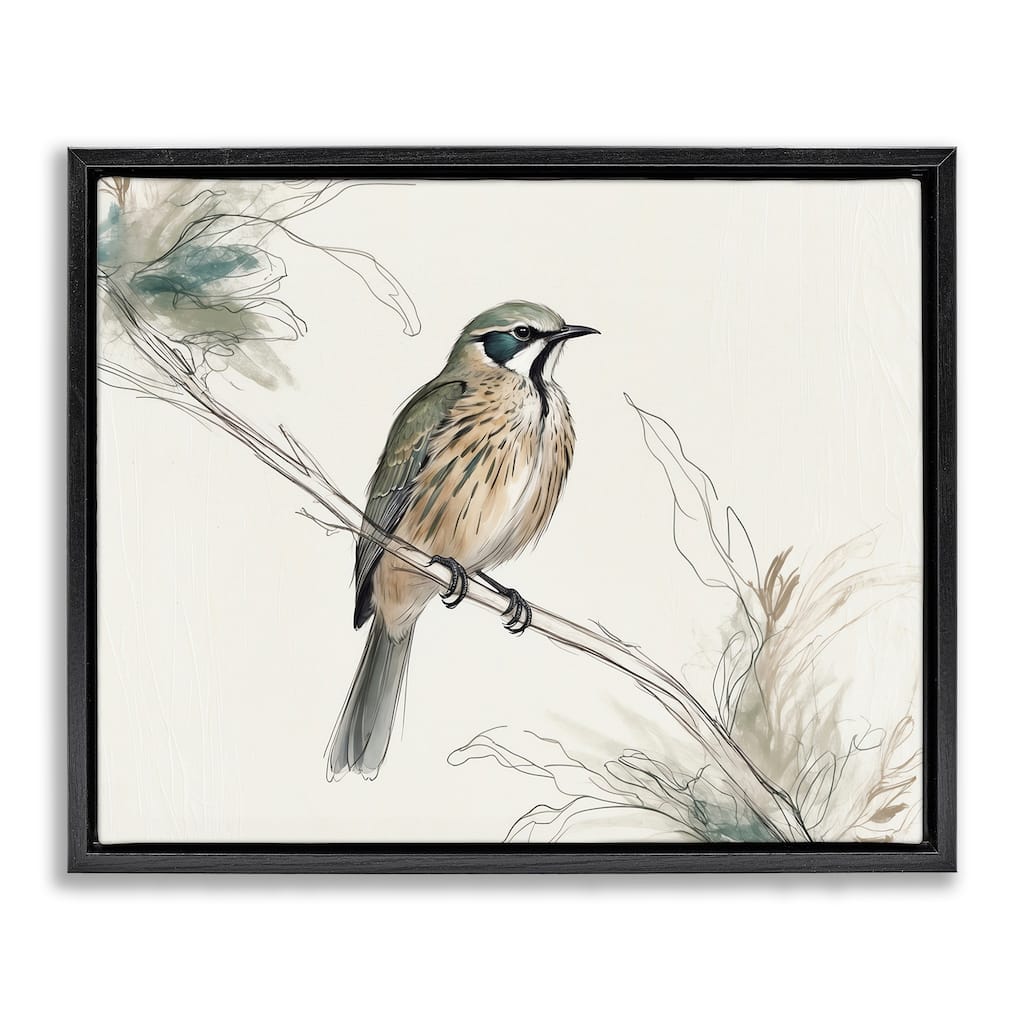 Stupell Illustrated Wildlife Bird Framed Floater Canvas Wall Art Design By LSR Creative Studio